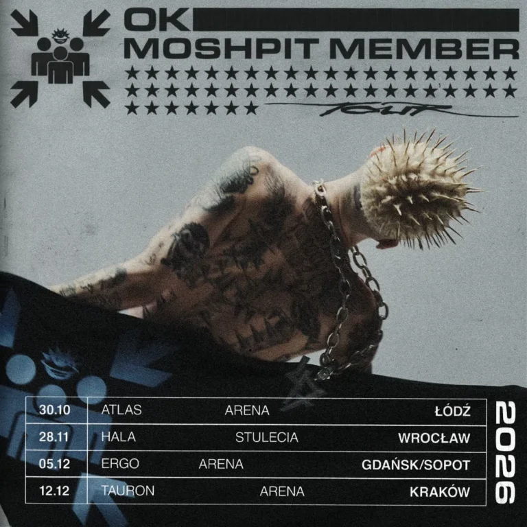 Oki – plakat trasy MOSHPIT MEMBER TOUR 2026