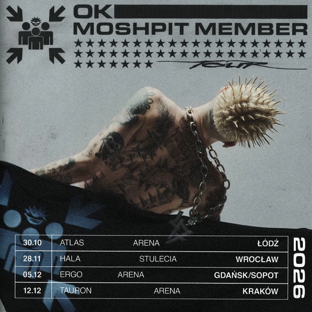 Oki – plakat trasy MOSHPIT MEMBER TOUR 2026